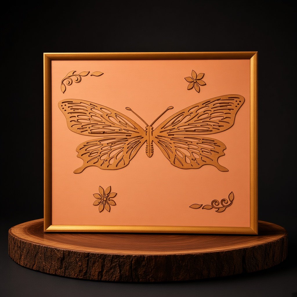 Papillon gravé